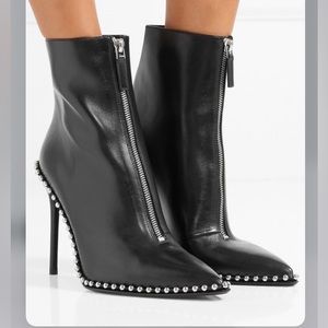 Darco & Gianni studded black stiletto heel boots with zippers